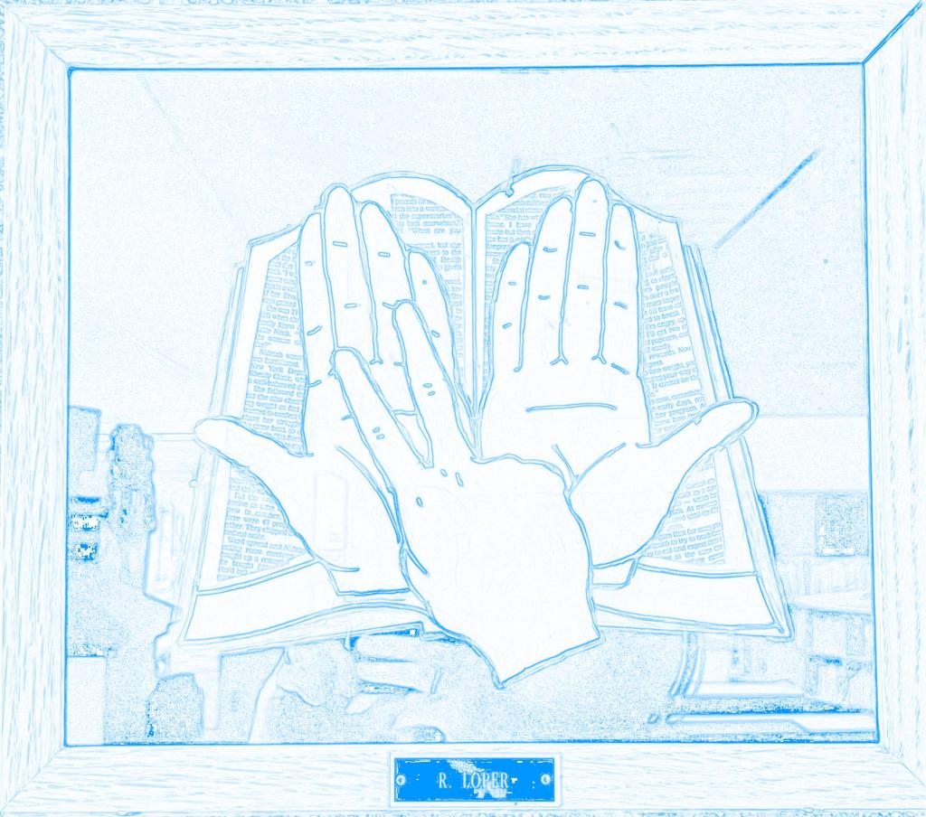 A picture of hands signing.